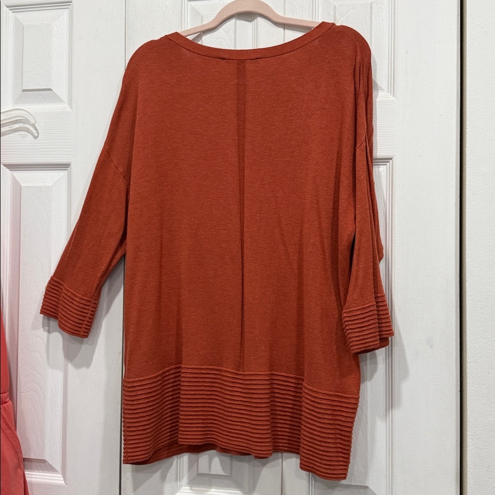 Cyrus Rust Orange 3/4 Dolman sleeves Knit Sweater size 1X - Picture 6 of 8